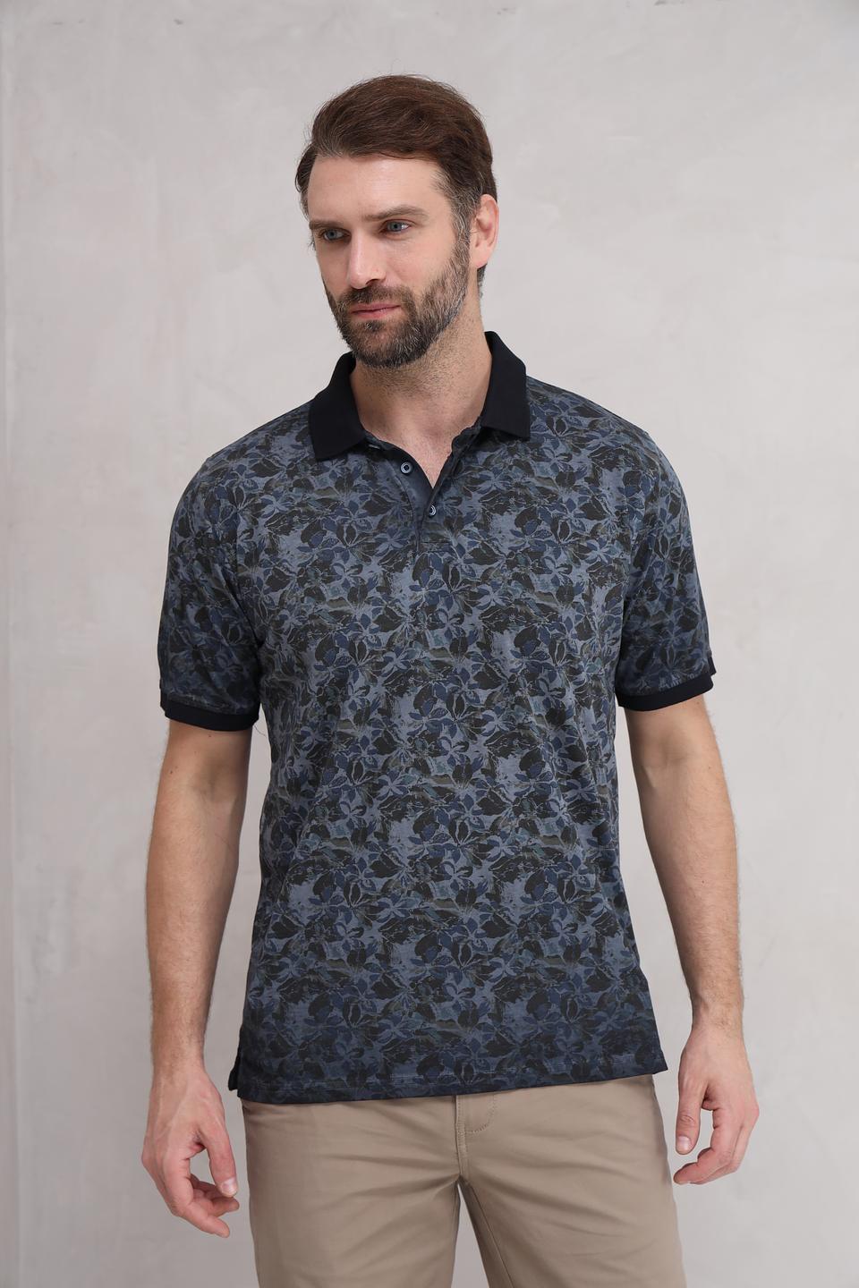 Поло Casa Moda с цветочным принтом