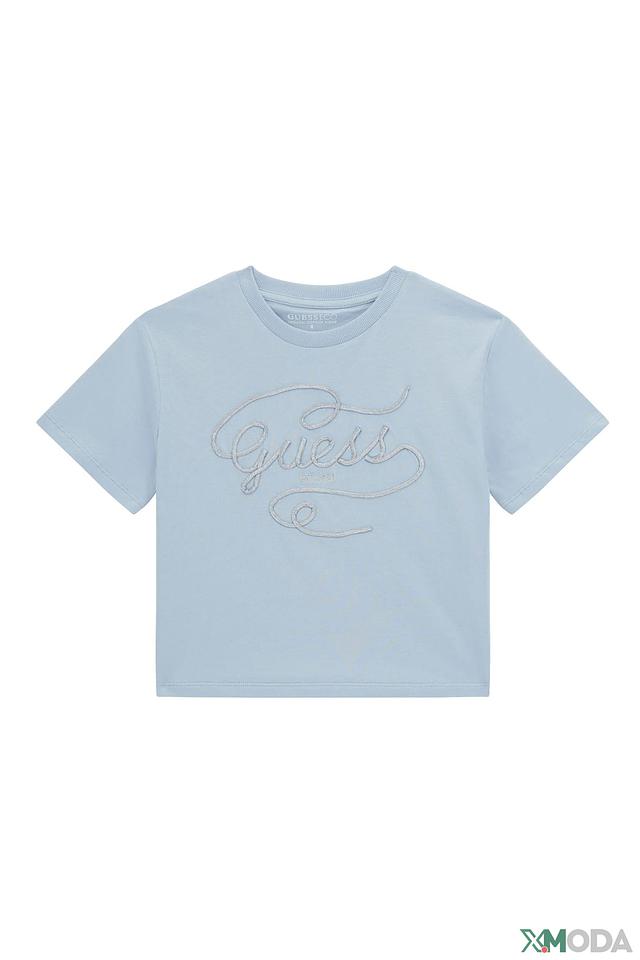 Футболка Guess логотип голубой