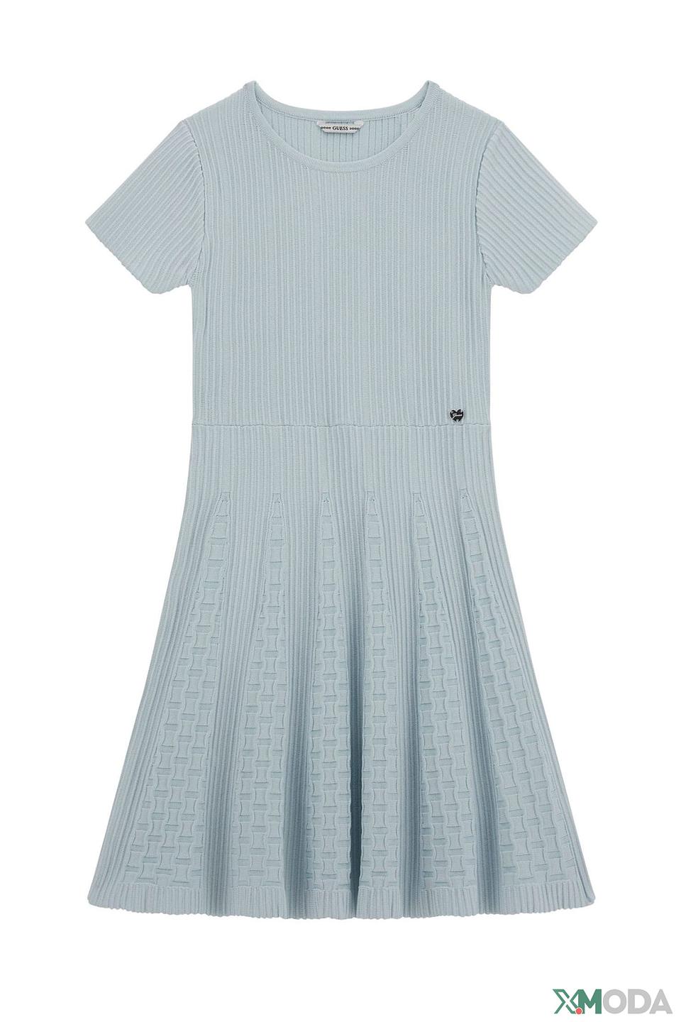 Платье Guess дев. рифленое голубое