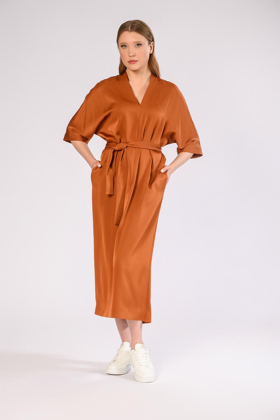 Платье Windsor с поясом терракотовое