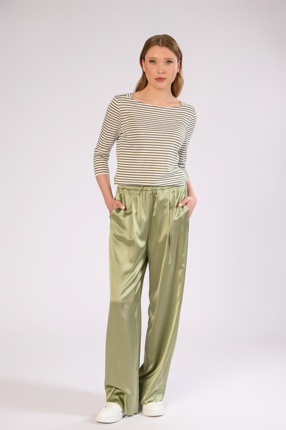 Брюки Windsor жен. атласные хаки