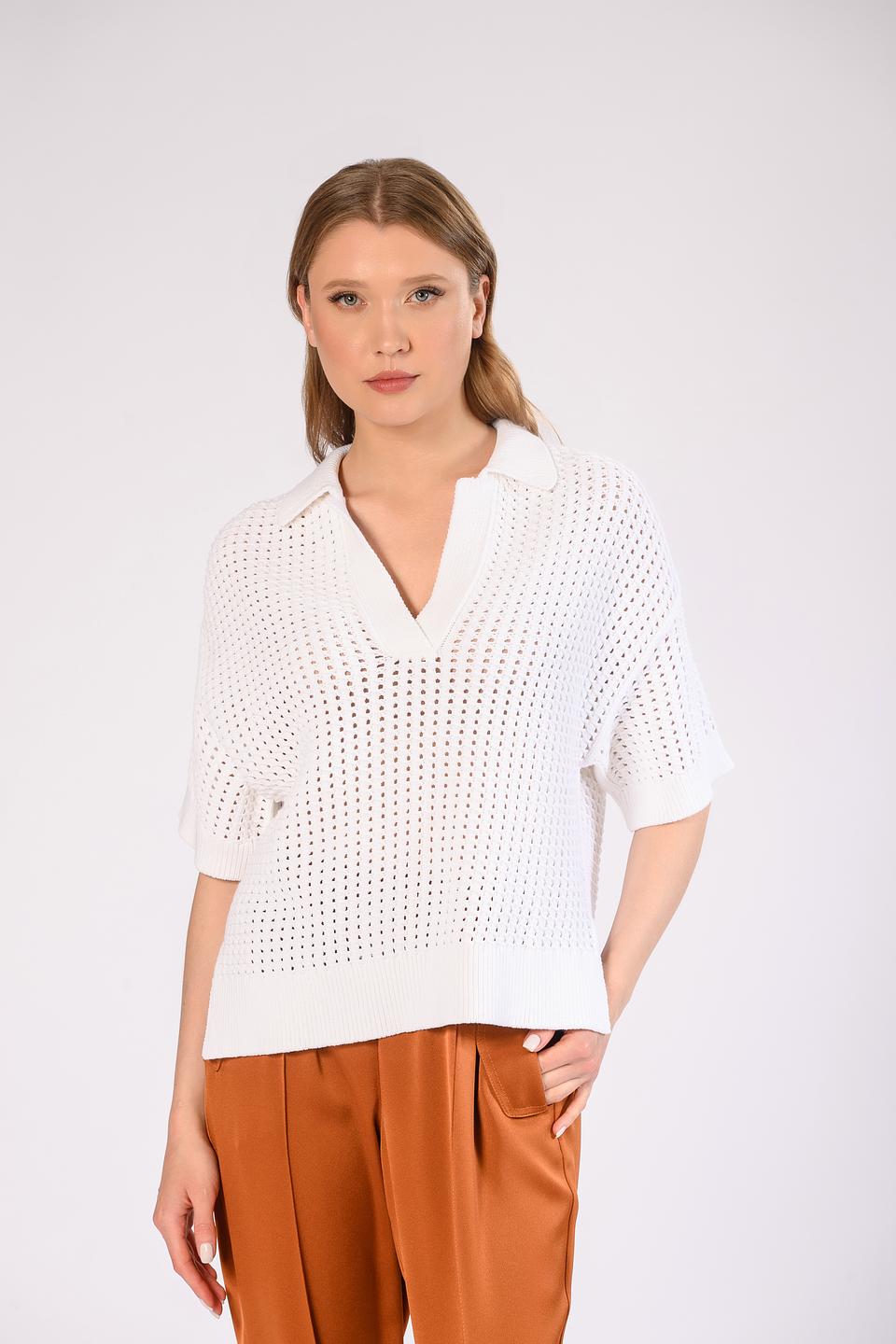 Джемпер Windsor женский ажурный белый