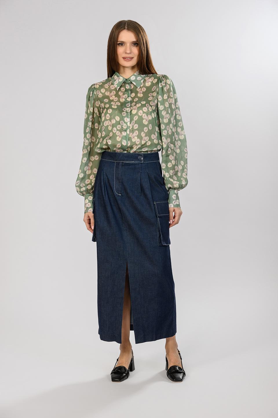 Юбка Malej джинсовая с карманом синяя