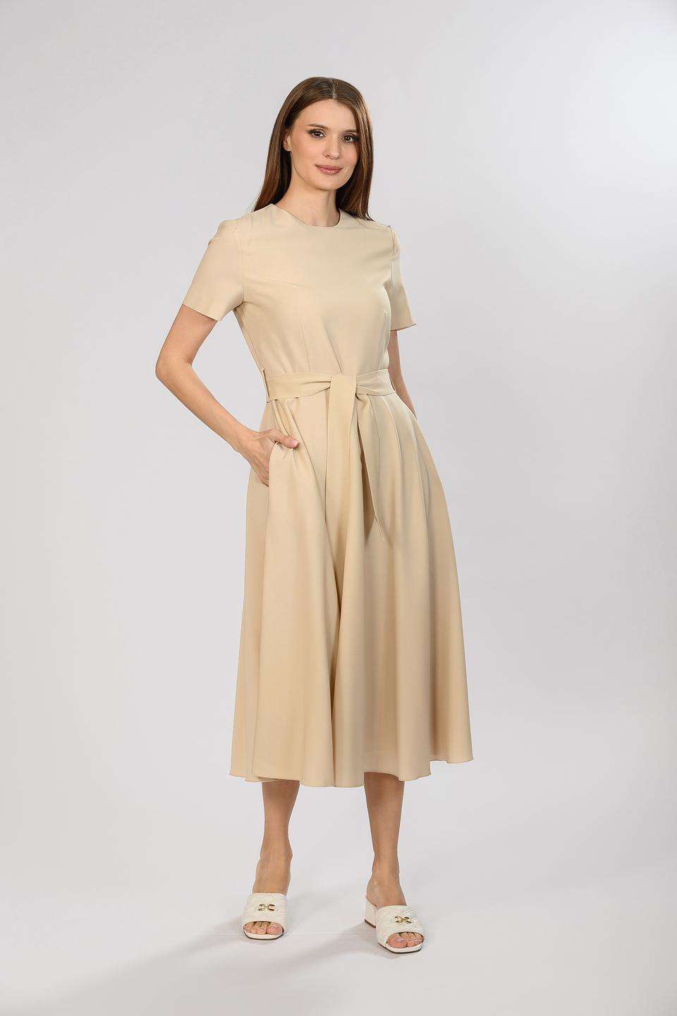 Платье Malej бежевое с поясом