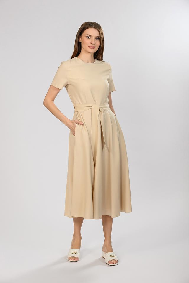 Платье Malej бежевое с поясом