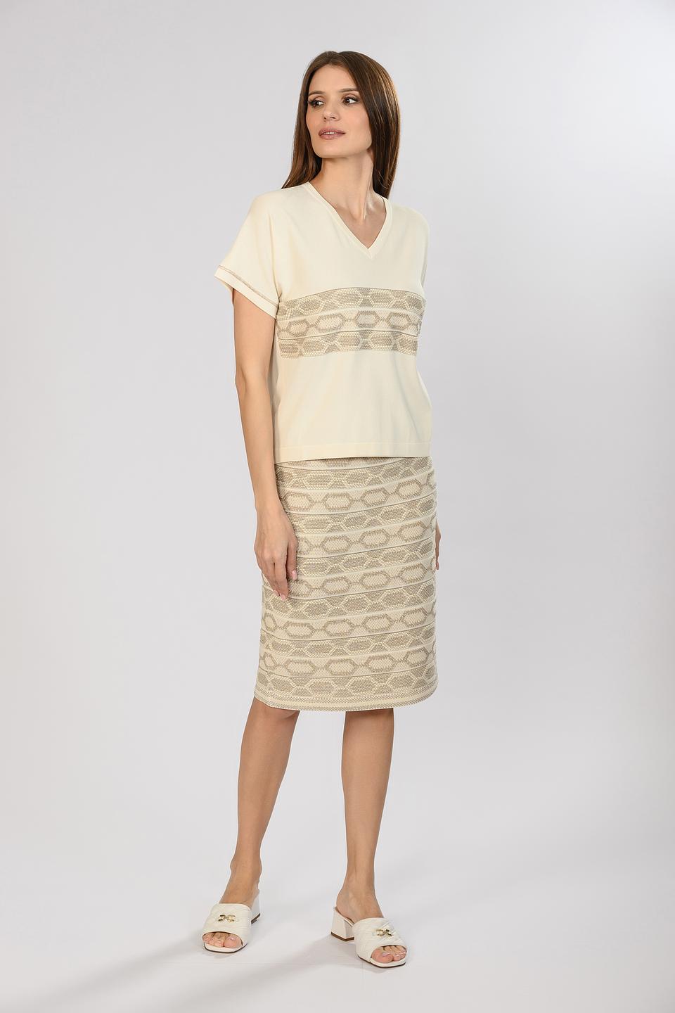 Юбка D. Exterior с геометрическим узором бежевая