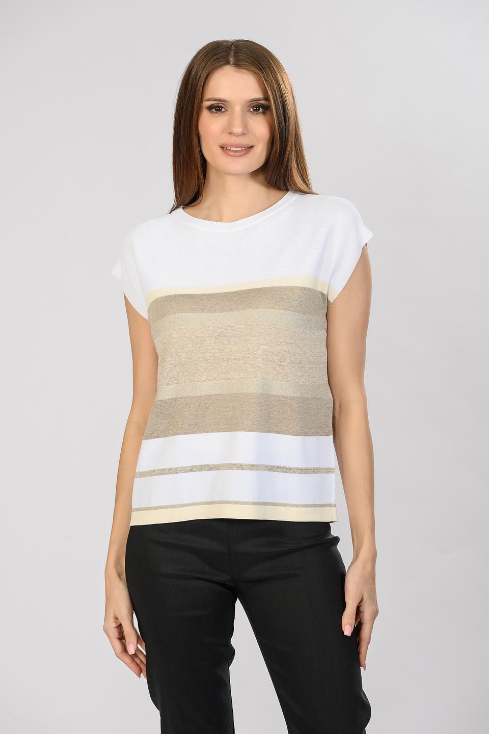 Джемпер D. Exterior в полоску бежевый