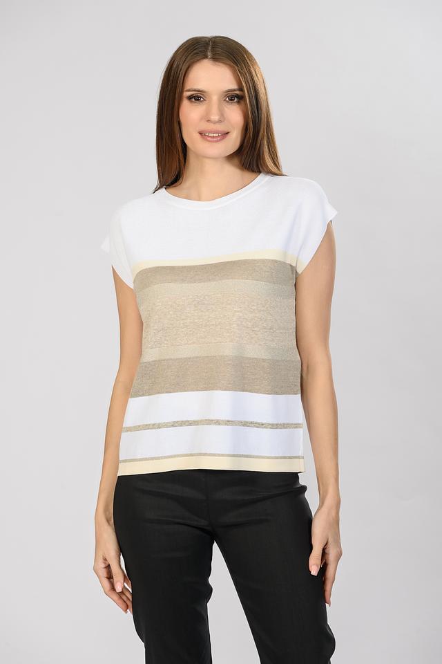 Джемпер D. Exterior в полоску бежевый