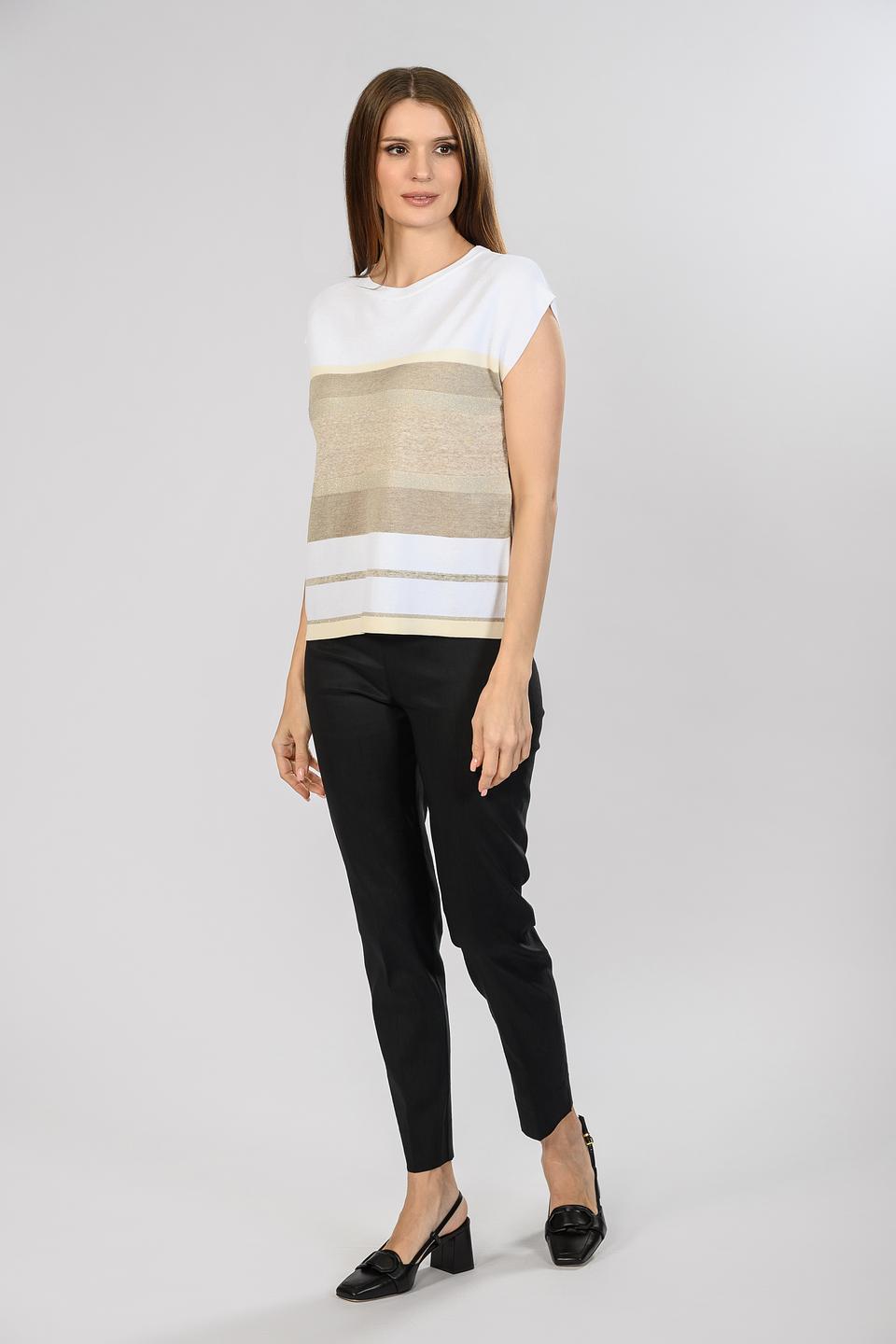 Джемпер D. Exterior в полоску бежевый