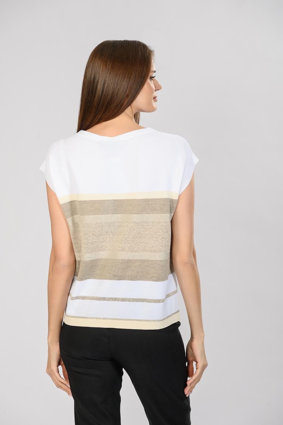 Джемпер D. Exterior в полоску бежевый