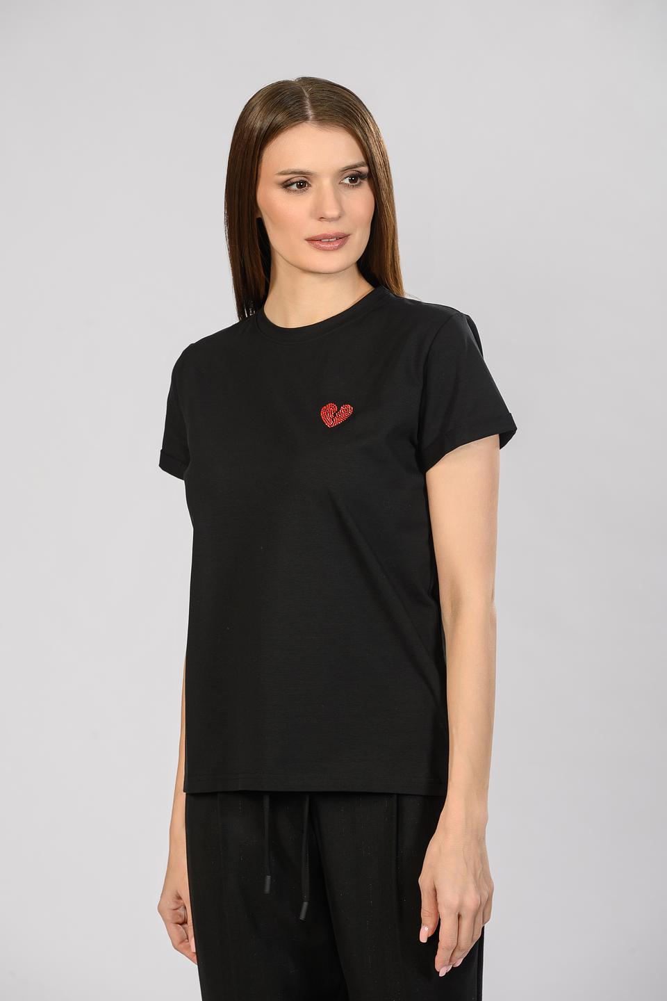 Футболка Seven Lab с сердцем, чёрная