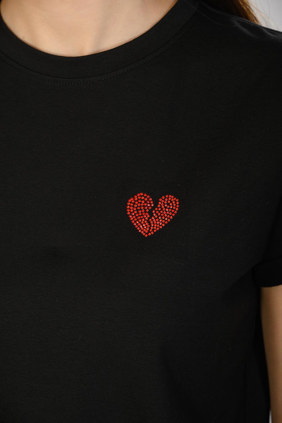 Футболка Seven Lab с сердцем, чёрная