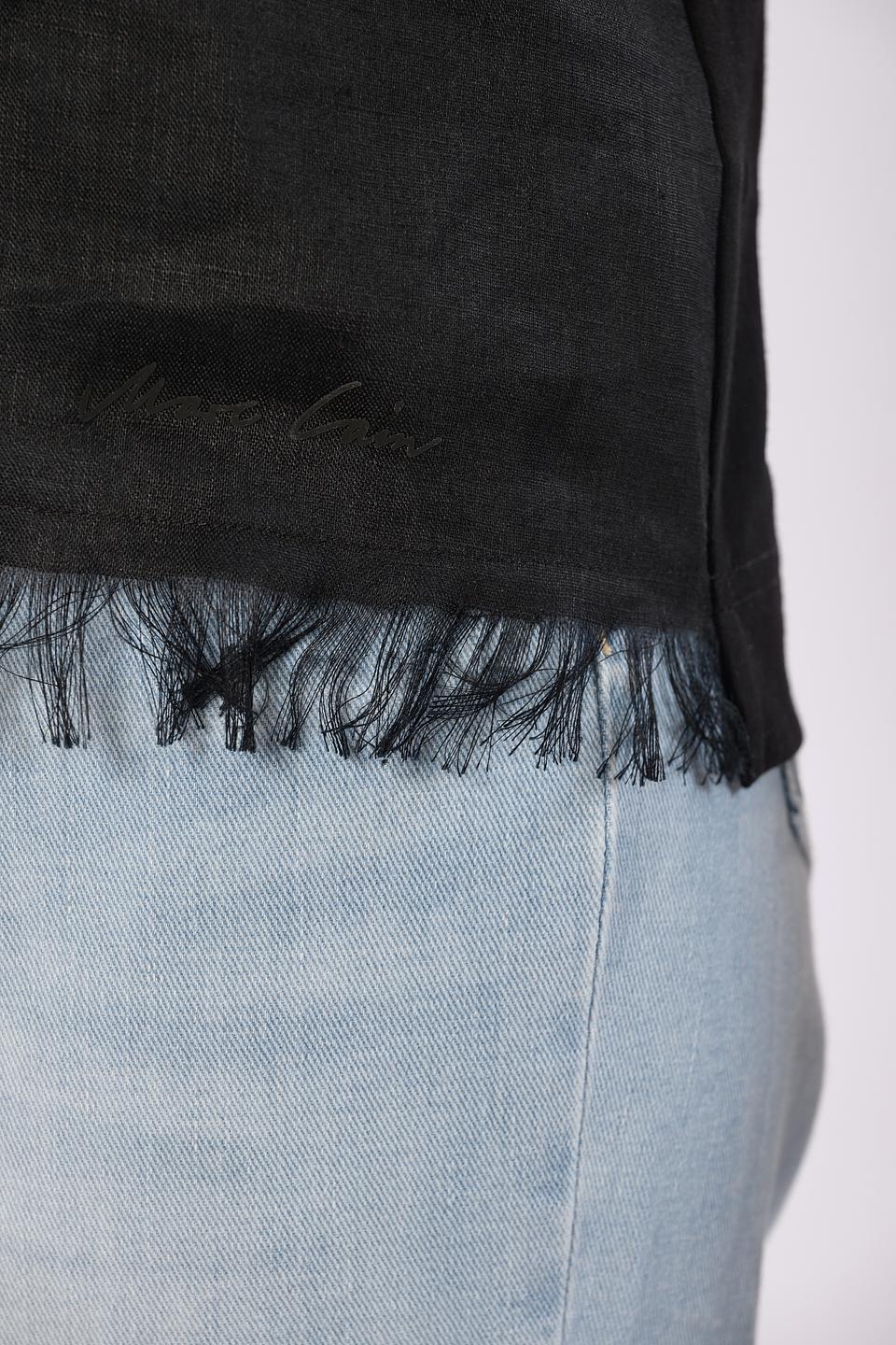 Блуза Marc Cain с бахромой чёрная