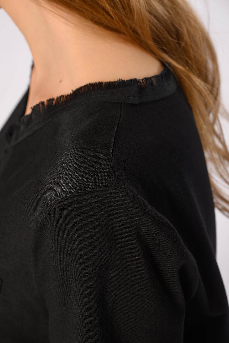 Блуза Marc Cain с бахромой чёрная