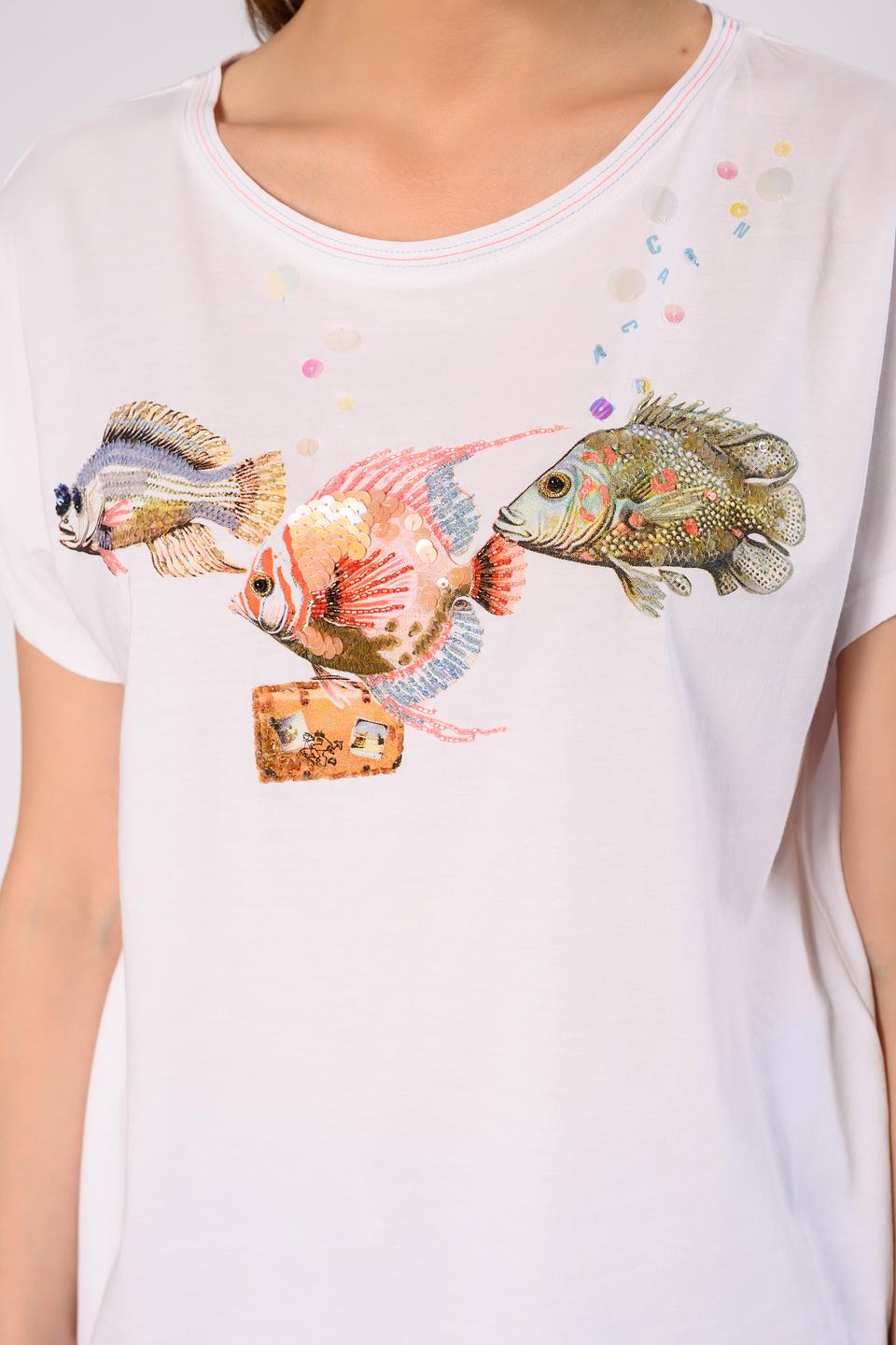 Футболка Marc Cain с принтом рыбок