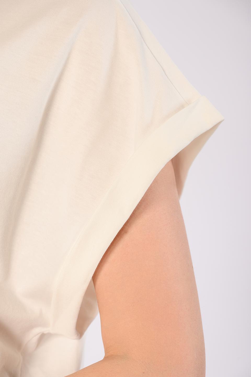 Футболка Icona цвета шампань с золотистым декором