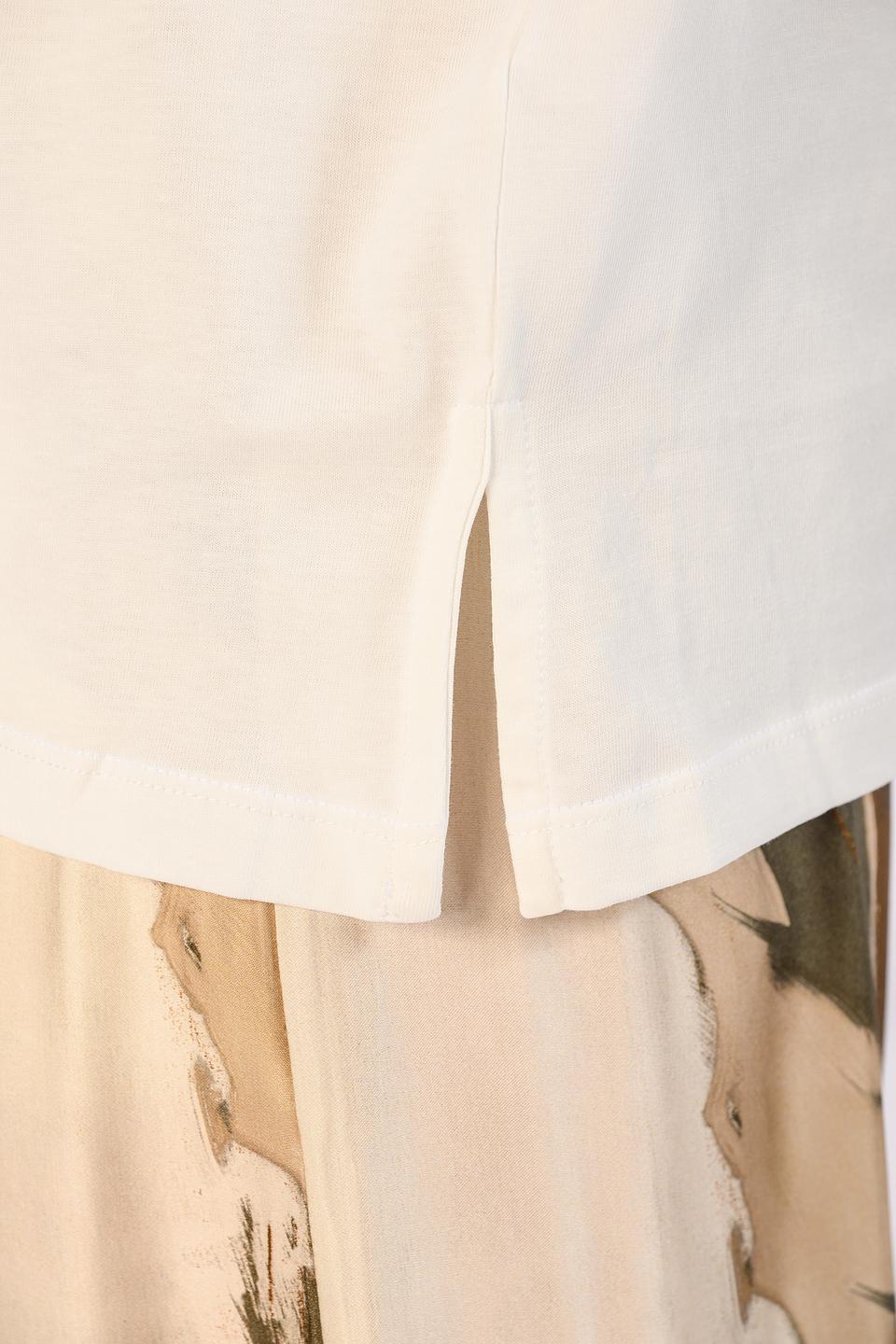 Футболка Icona цвета шампань с золотистым декором