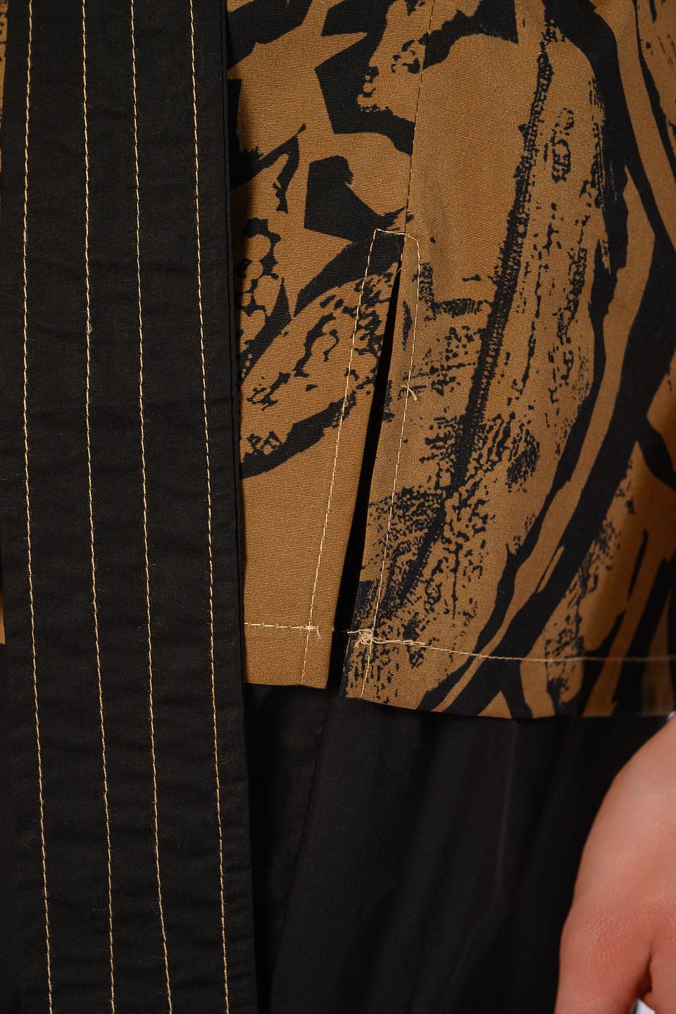 Блуза Icona с принтом коричневая