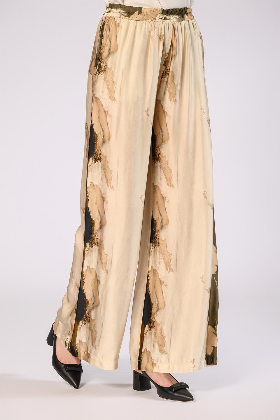 Брюки Icona с принтом бежевые