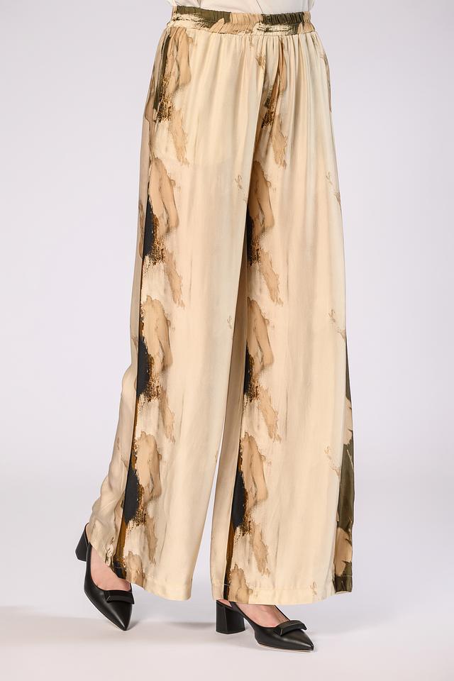 Брюки Icona с принтом бежевые