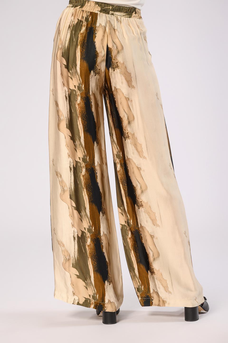 Брюки Icona с принтом бежевые