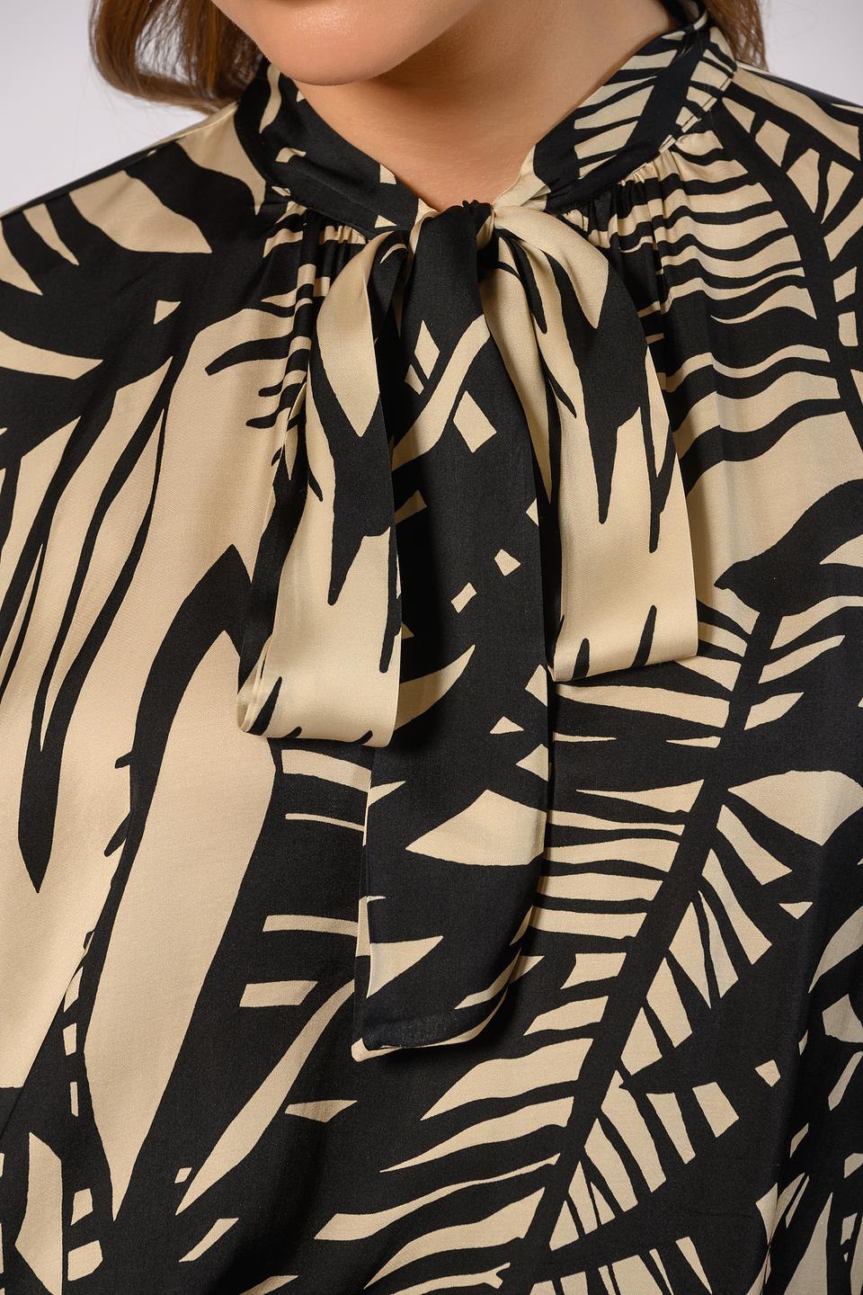 Блуза Icona с принтом и завязкой бежевая