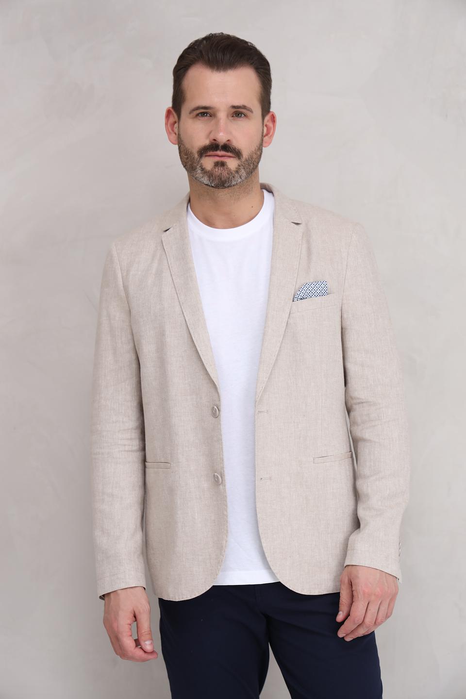Пиджак Calamar лен бежевый