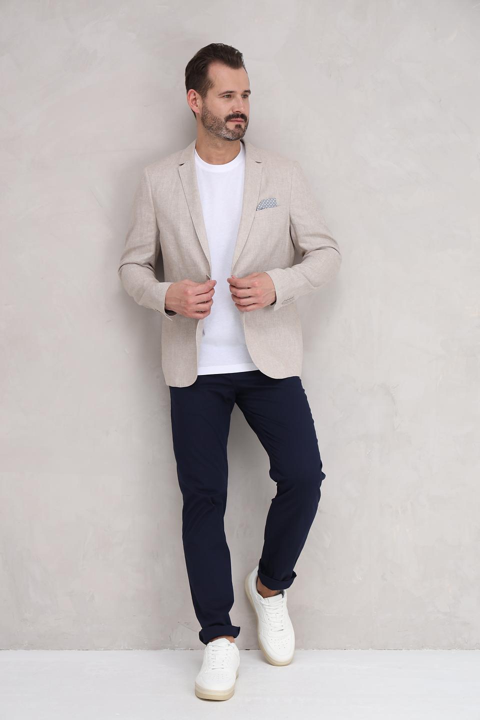 Пиджак Calamar лен бежевый