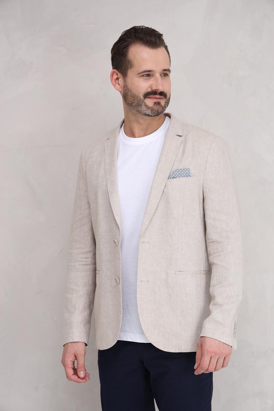 Пиджак Calamar лен бежевый