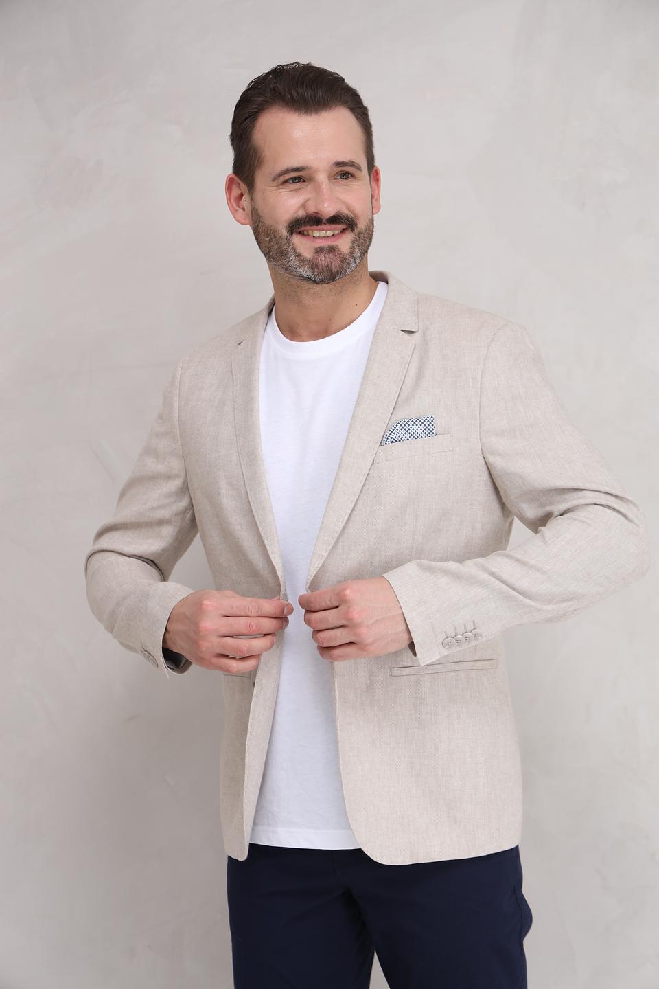 Пиджак Calamar лен бежевый