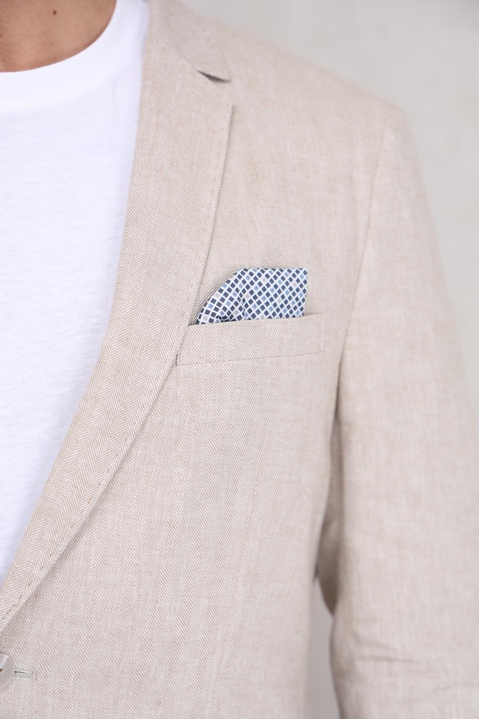 Пиджак Calamar лен бежевый