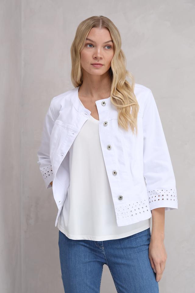 Жакет Toni collection белый с вышивкой