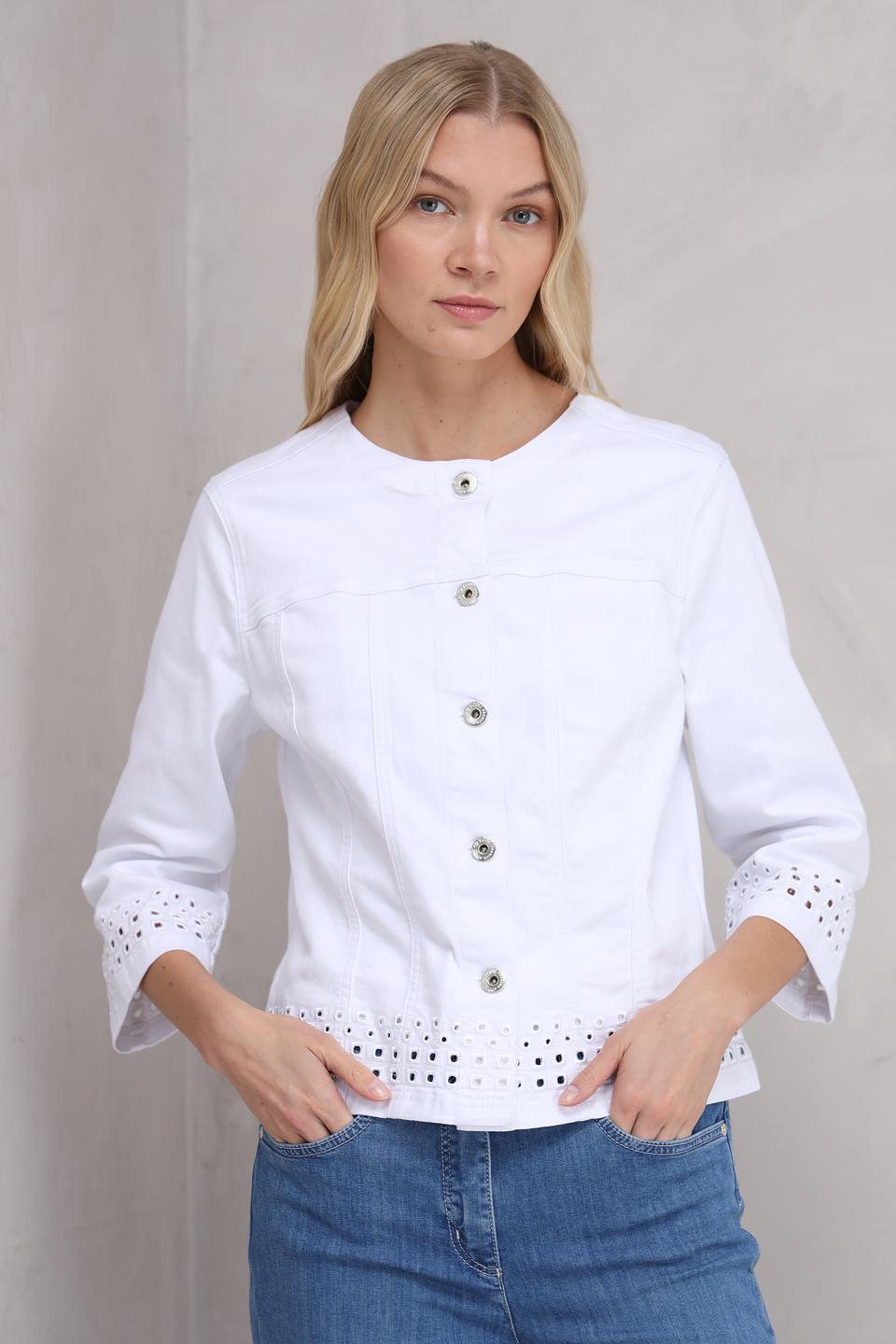 Жакет Toni collection белый с вышивкой