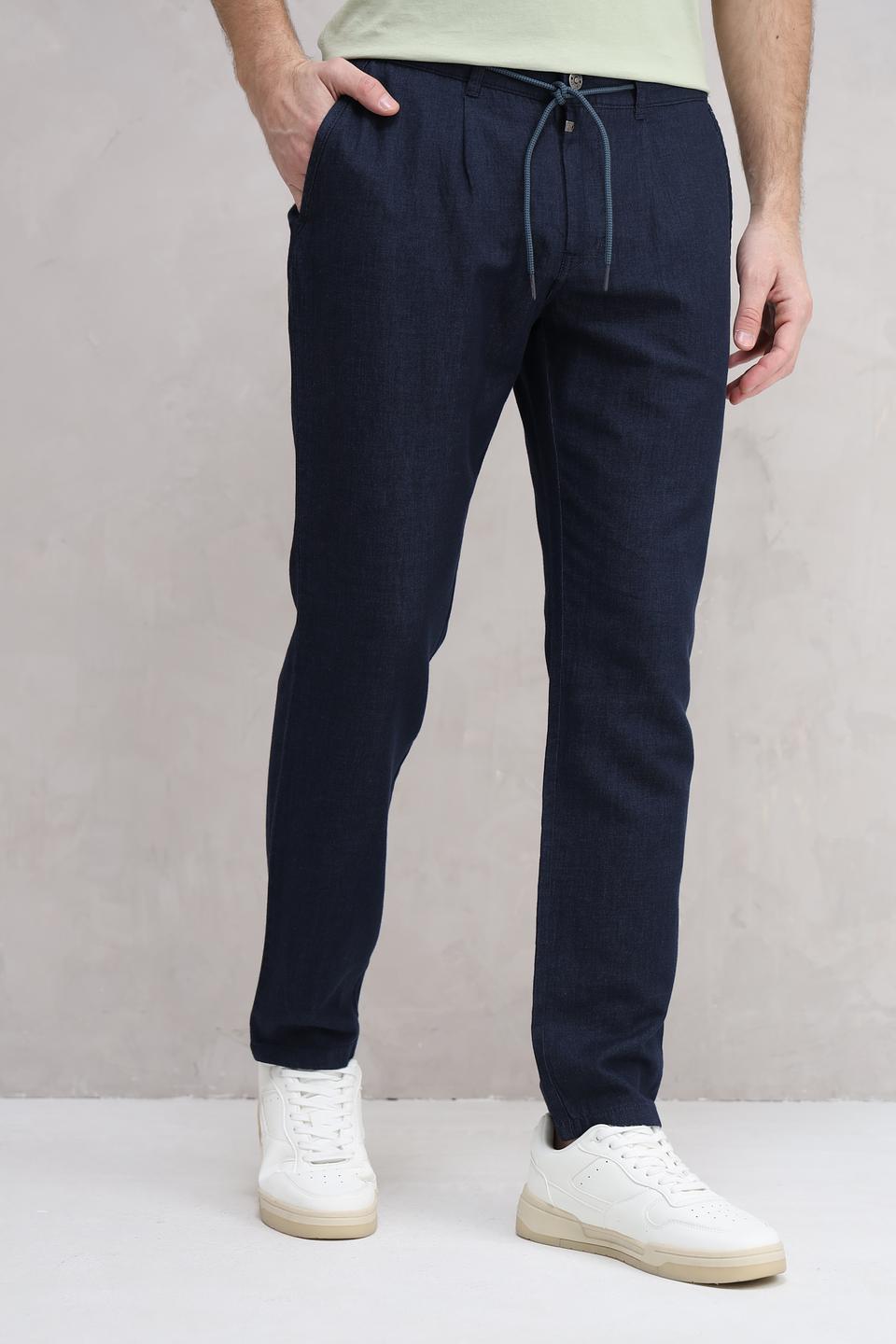 Брюки Time Zone темно-синие с резинкой