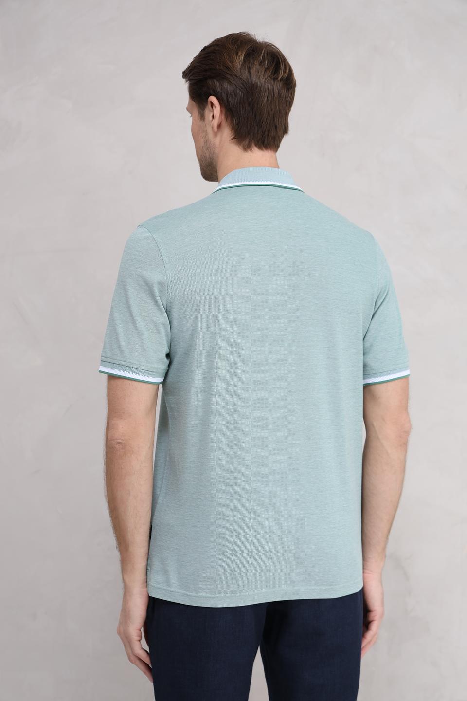 Поло Bugatti мятный с белой отделкой