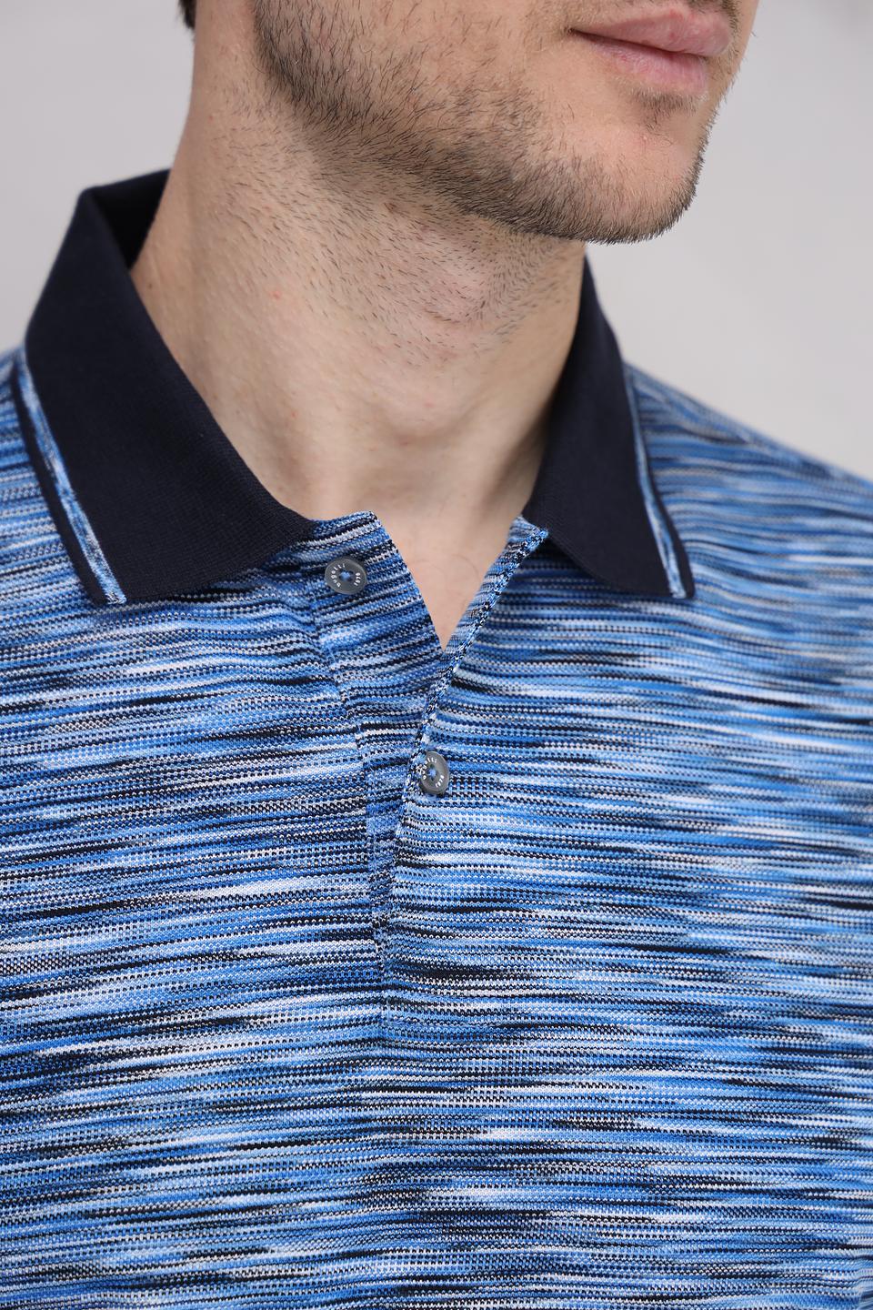Поло Bugatti в полоску синий