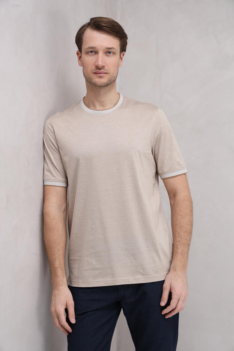 Футболка Bugatti с окантовкой бежевая