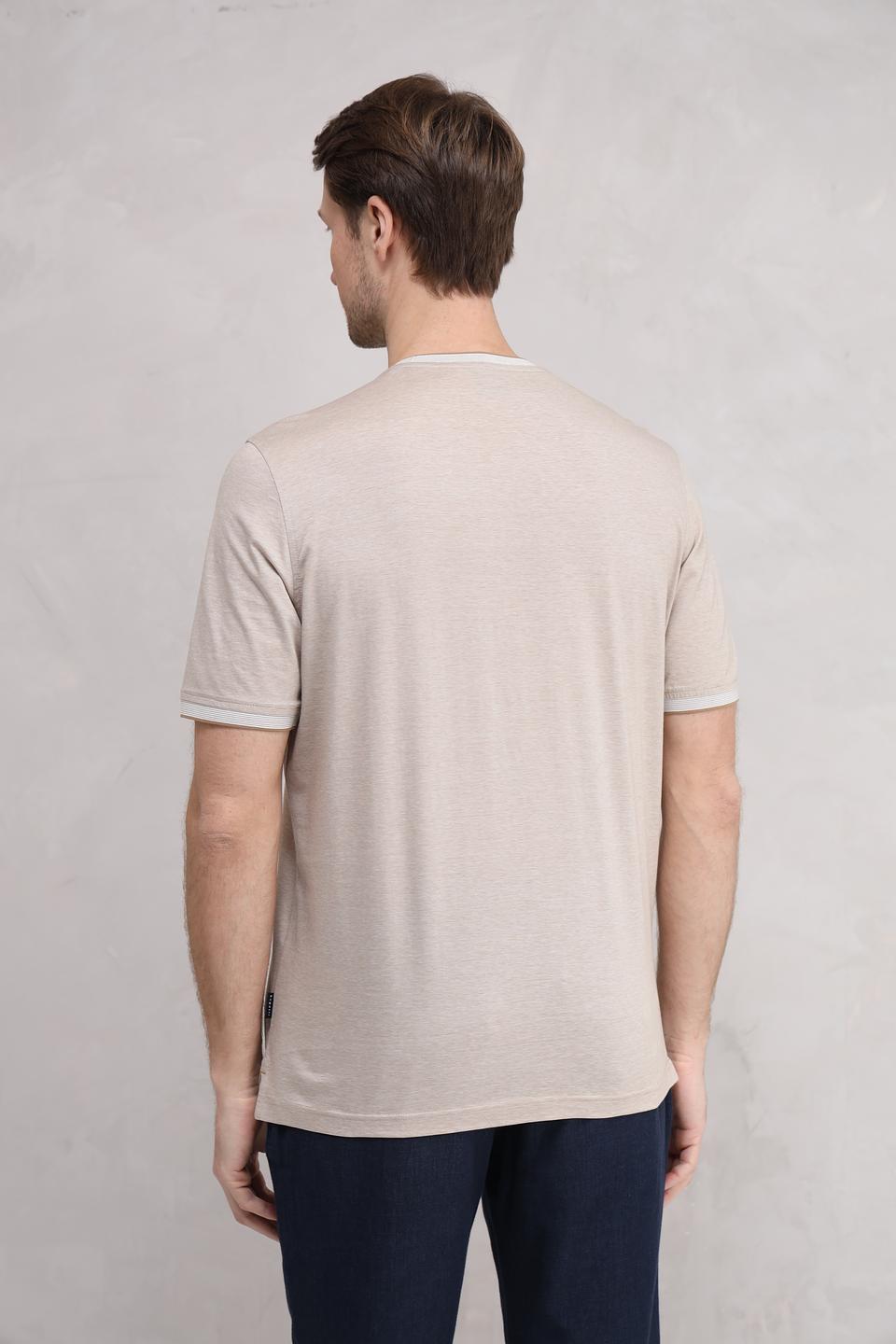 Футболка Bugatti с окантовкой бежевая