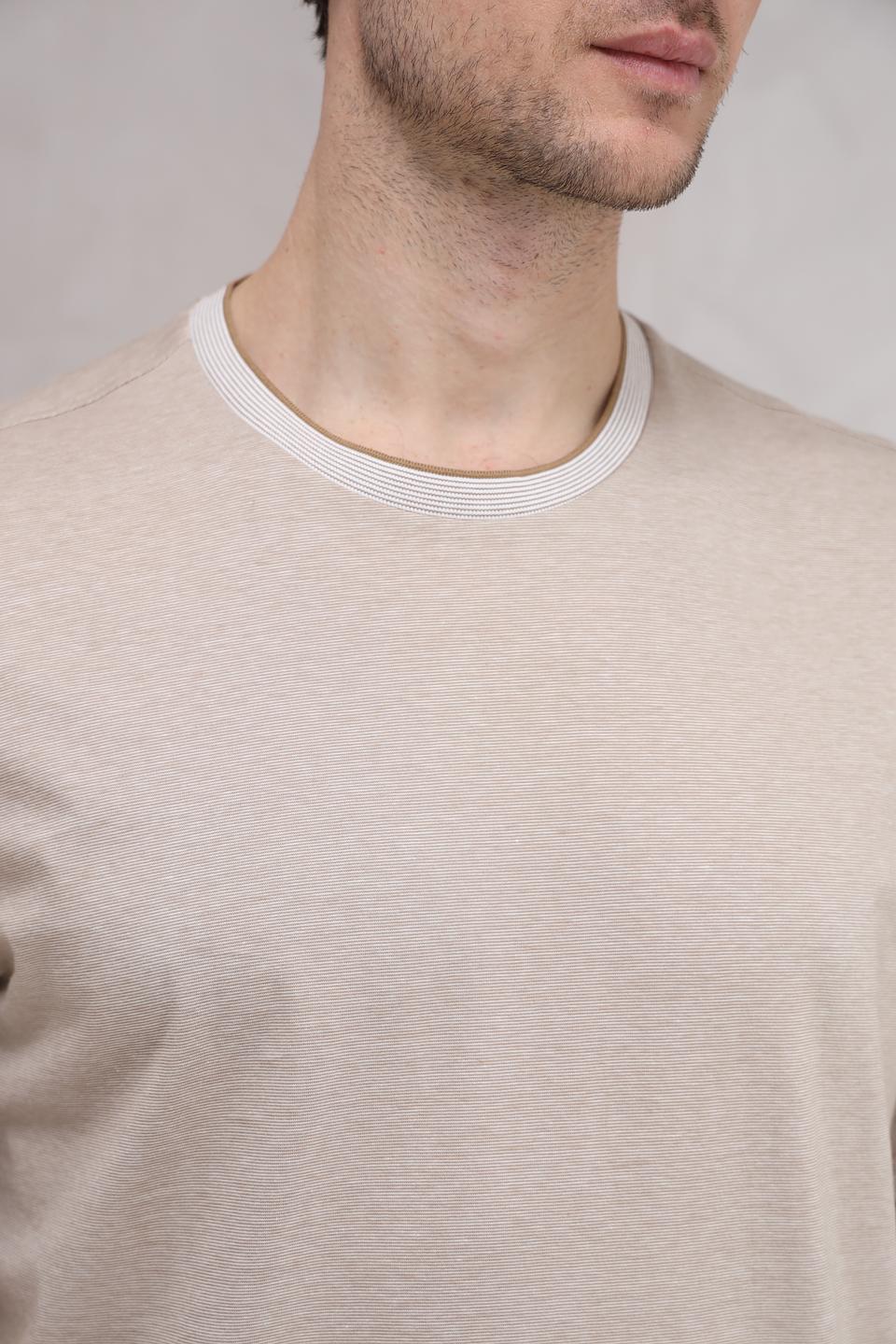 Футболка Bugatti с окантовкой бежевая