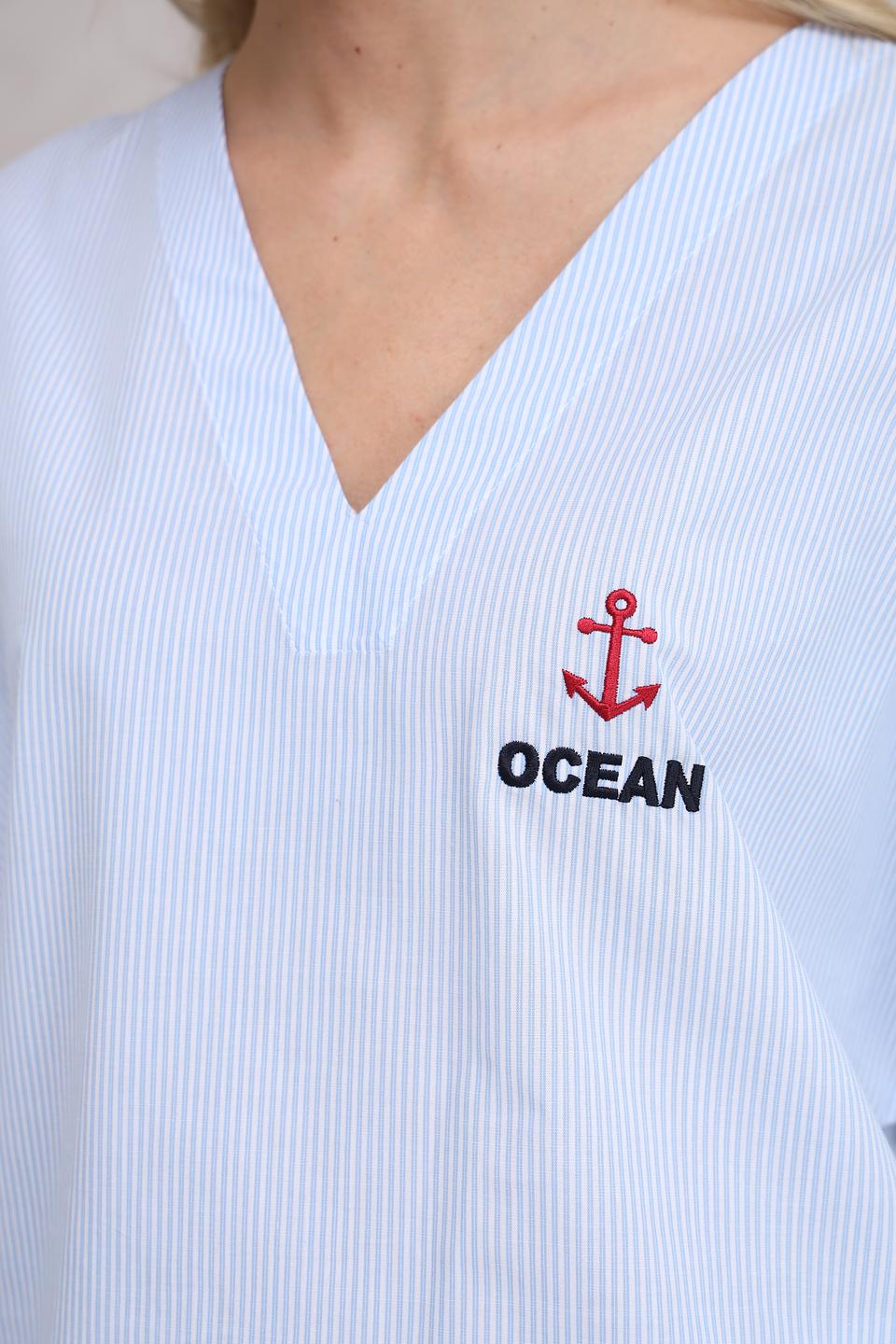 Блуза Margittes в полоску голубую