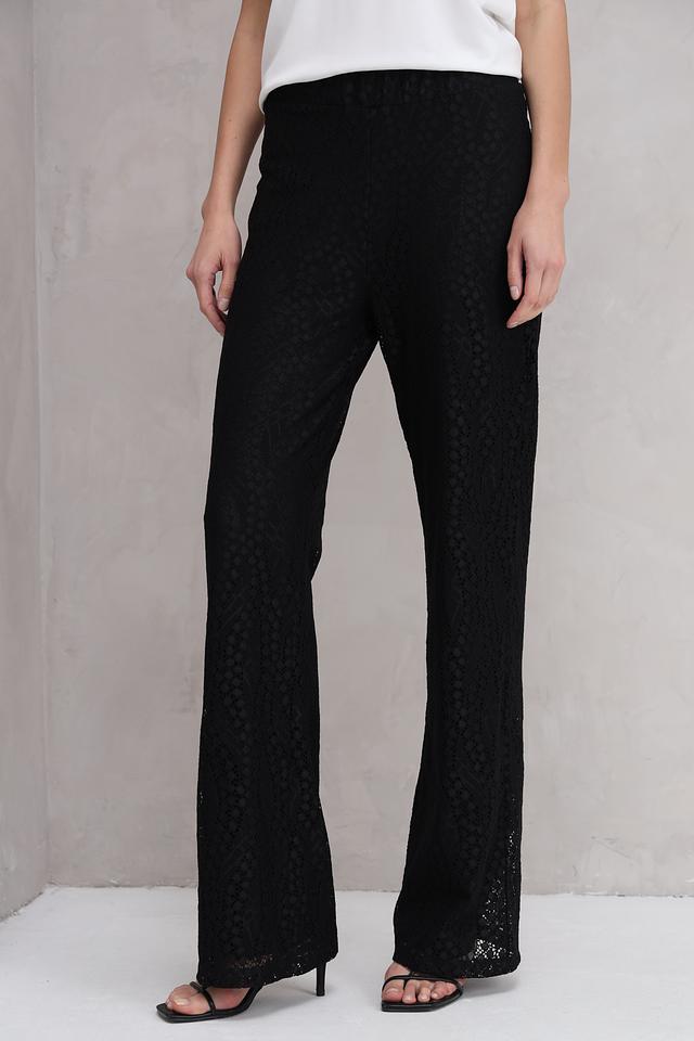 Брюки Marc Aurel с кружевом черные
