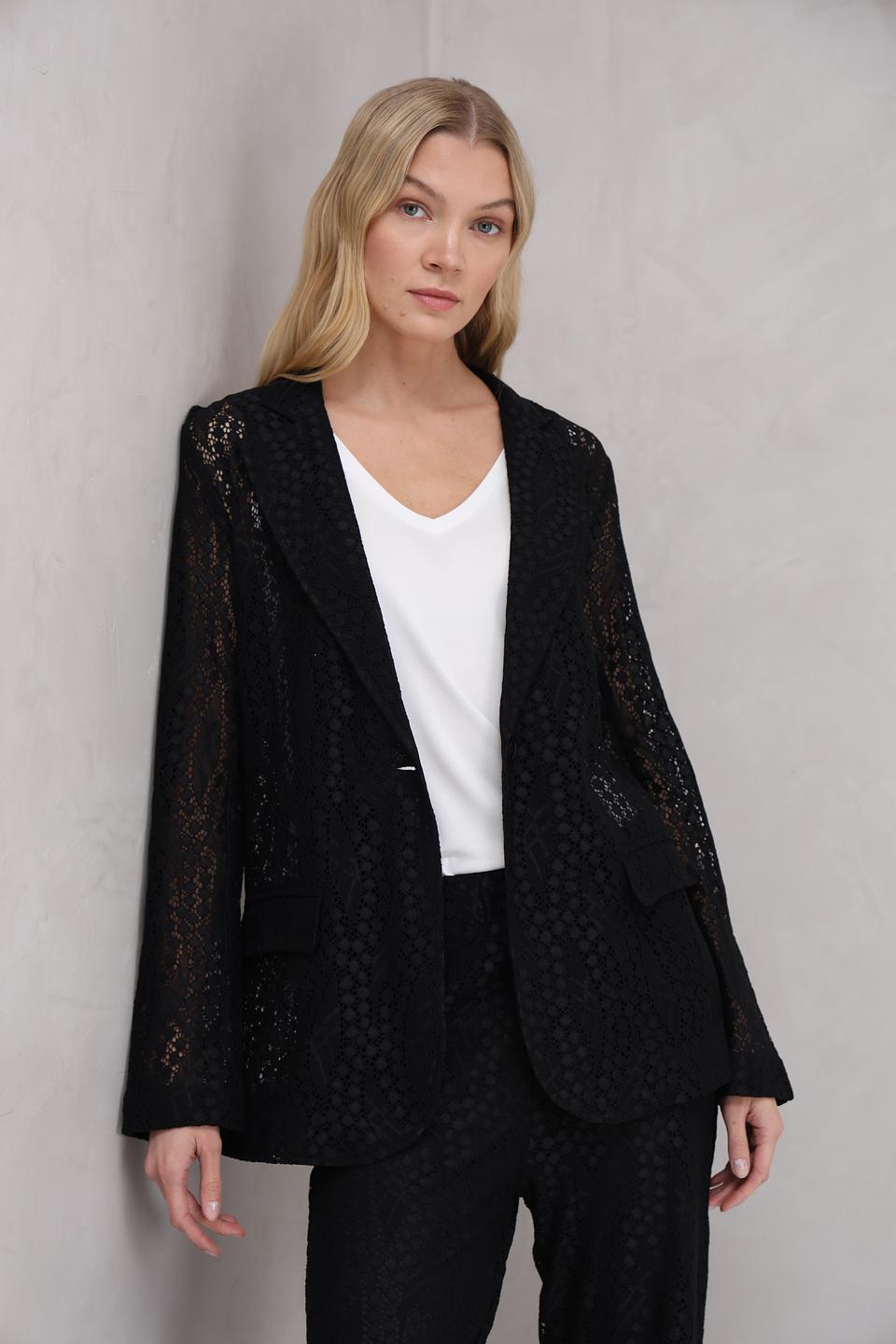 Жакет Marc Aurel чёрный кружевной