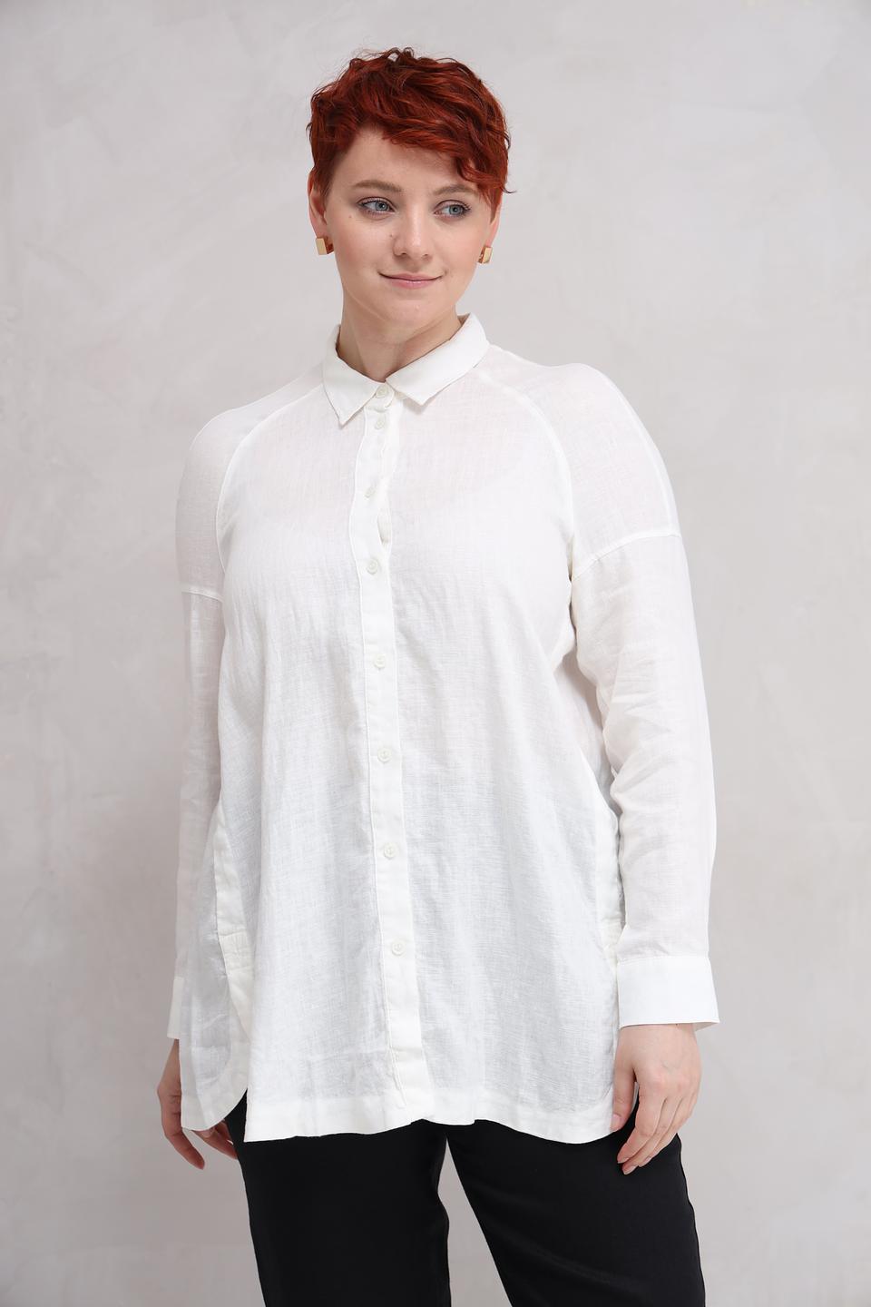 Рубашка Lebek из льна белая