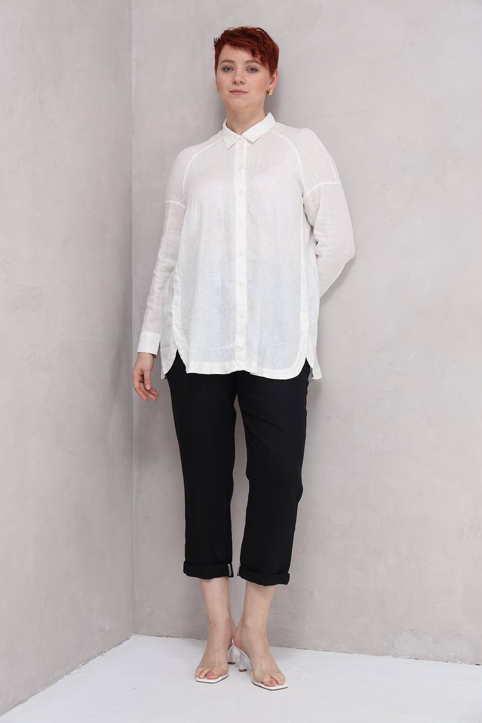 Рубашка Lebek из льна белая