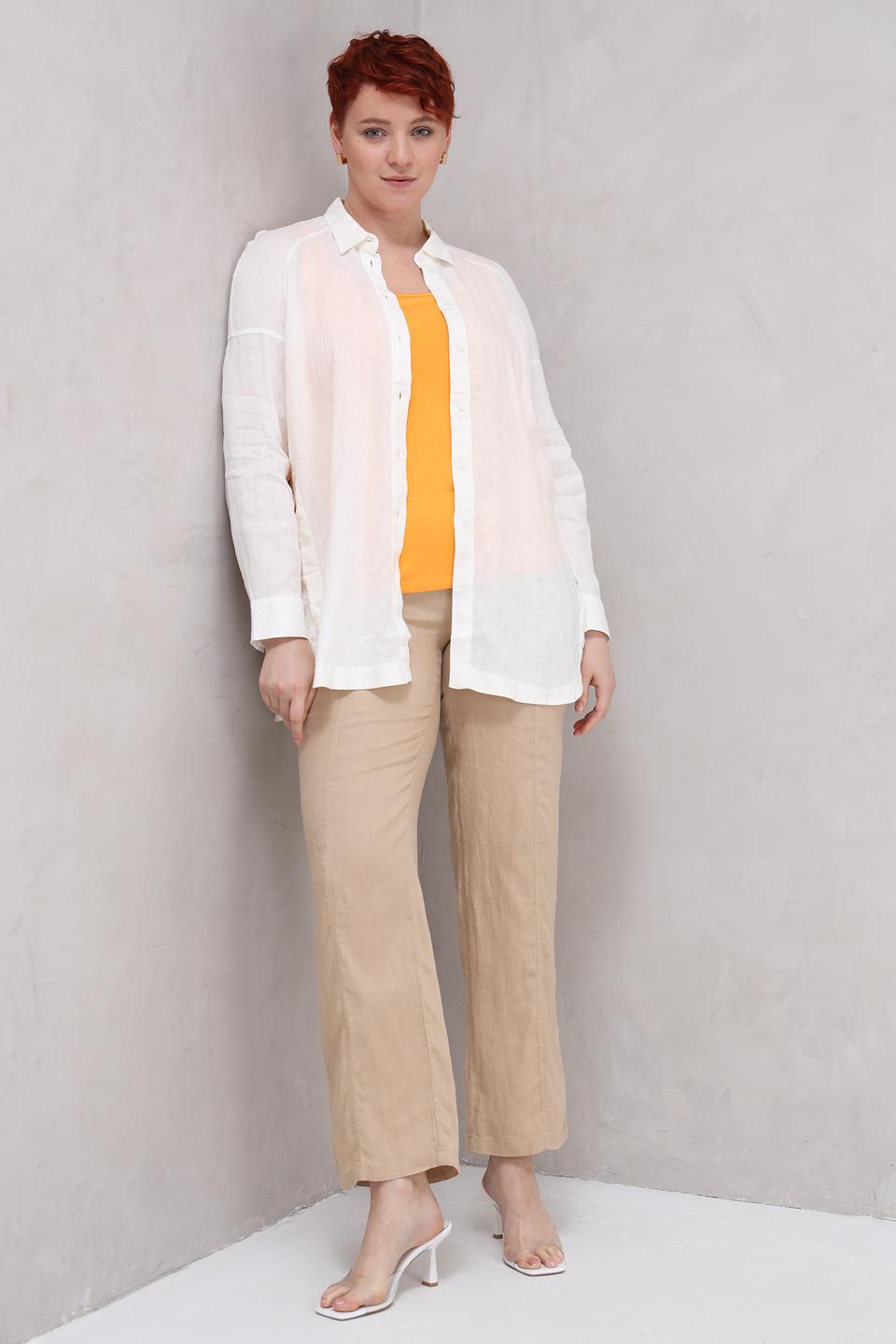 Рубашка Lebek из льна белая