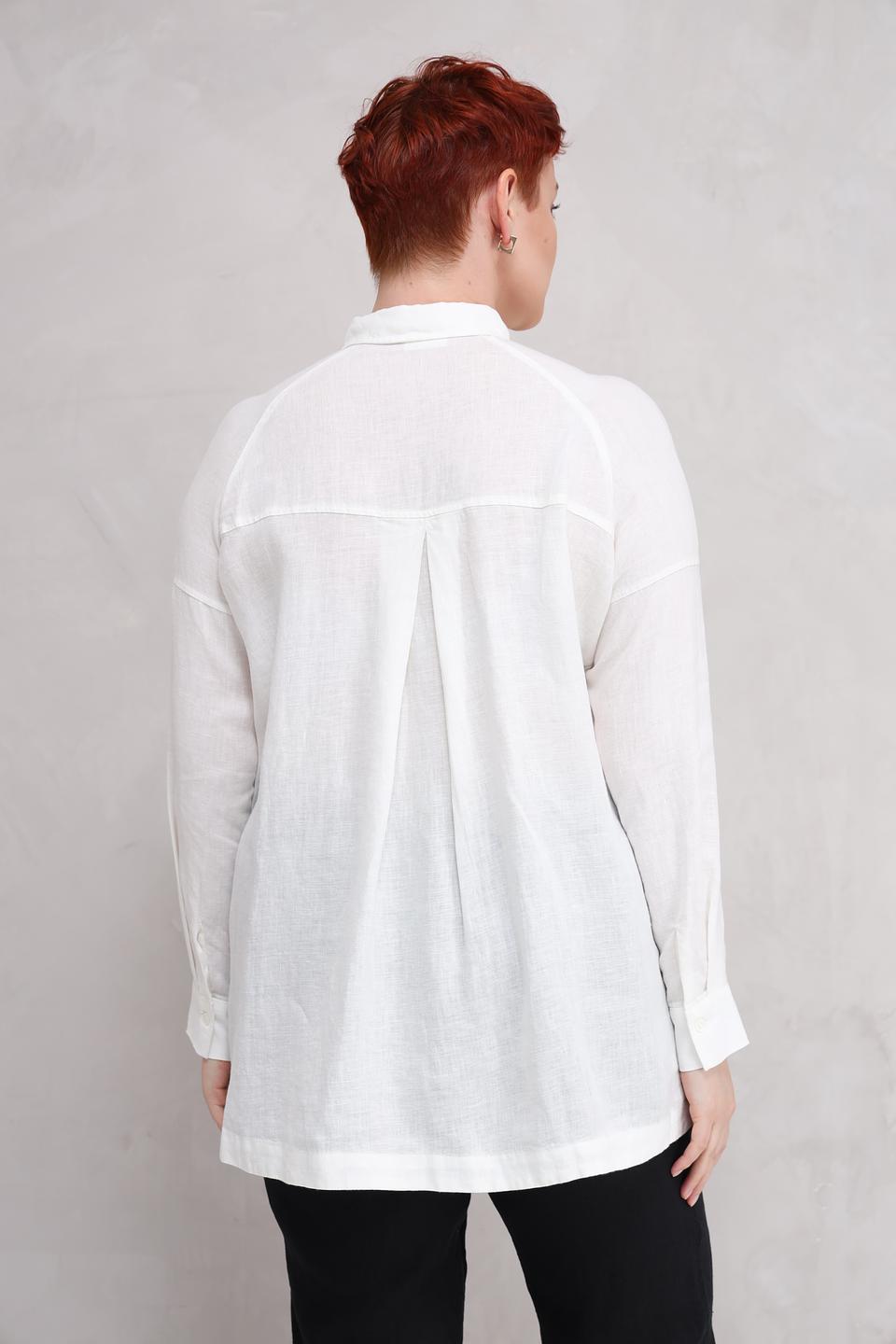Рубашка Lebek из льна белая