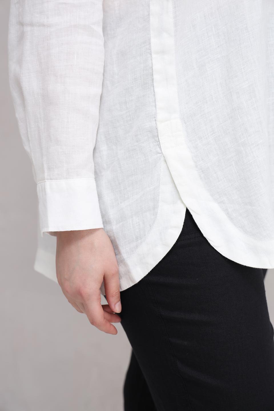 Рубашка Lebek из льна белая