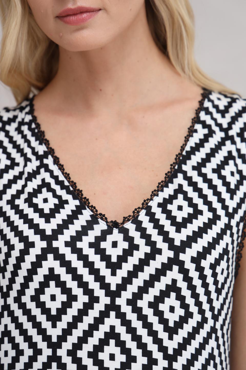 Платье Marc Aurel в ромбик чёрно-белое