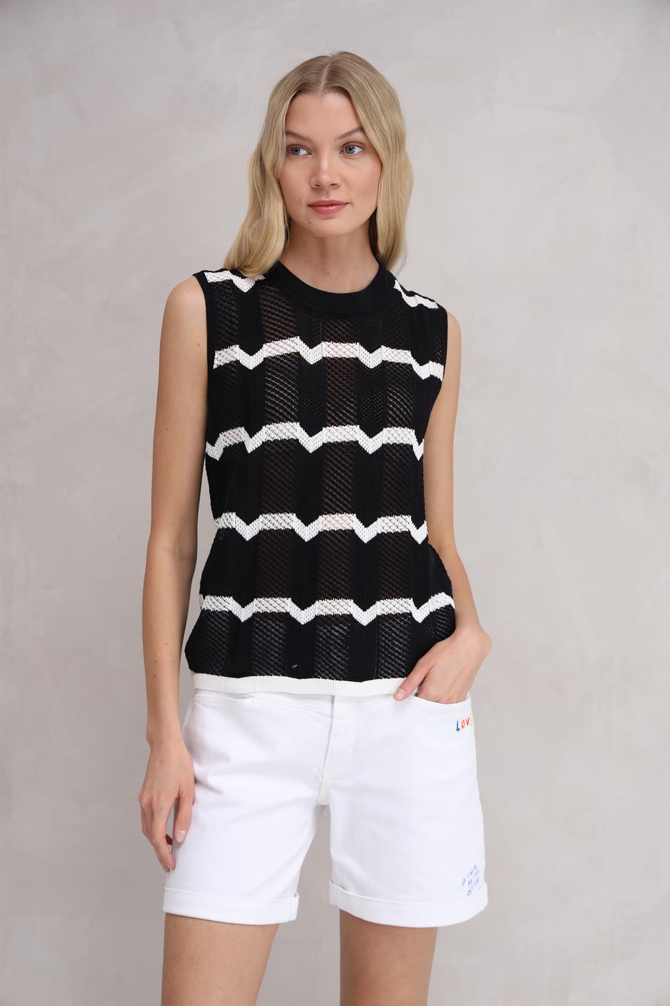 Топ Marc Aurel в полоску чёрный