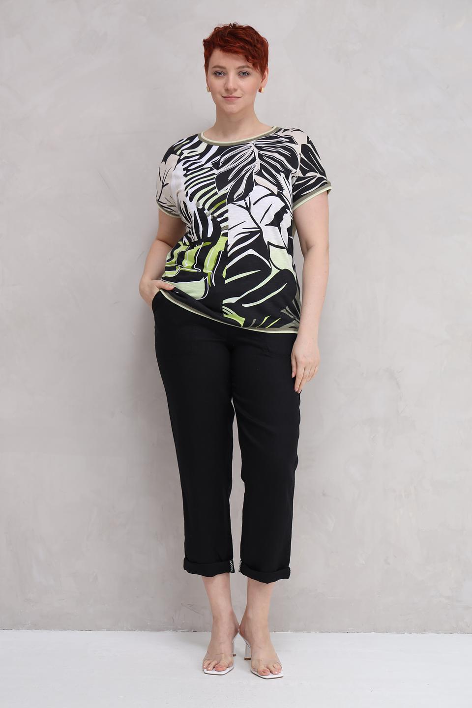 Блуза Olsen с принтом тропические листья